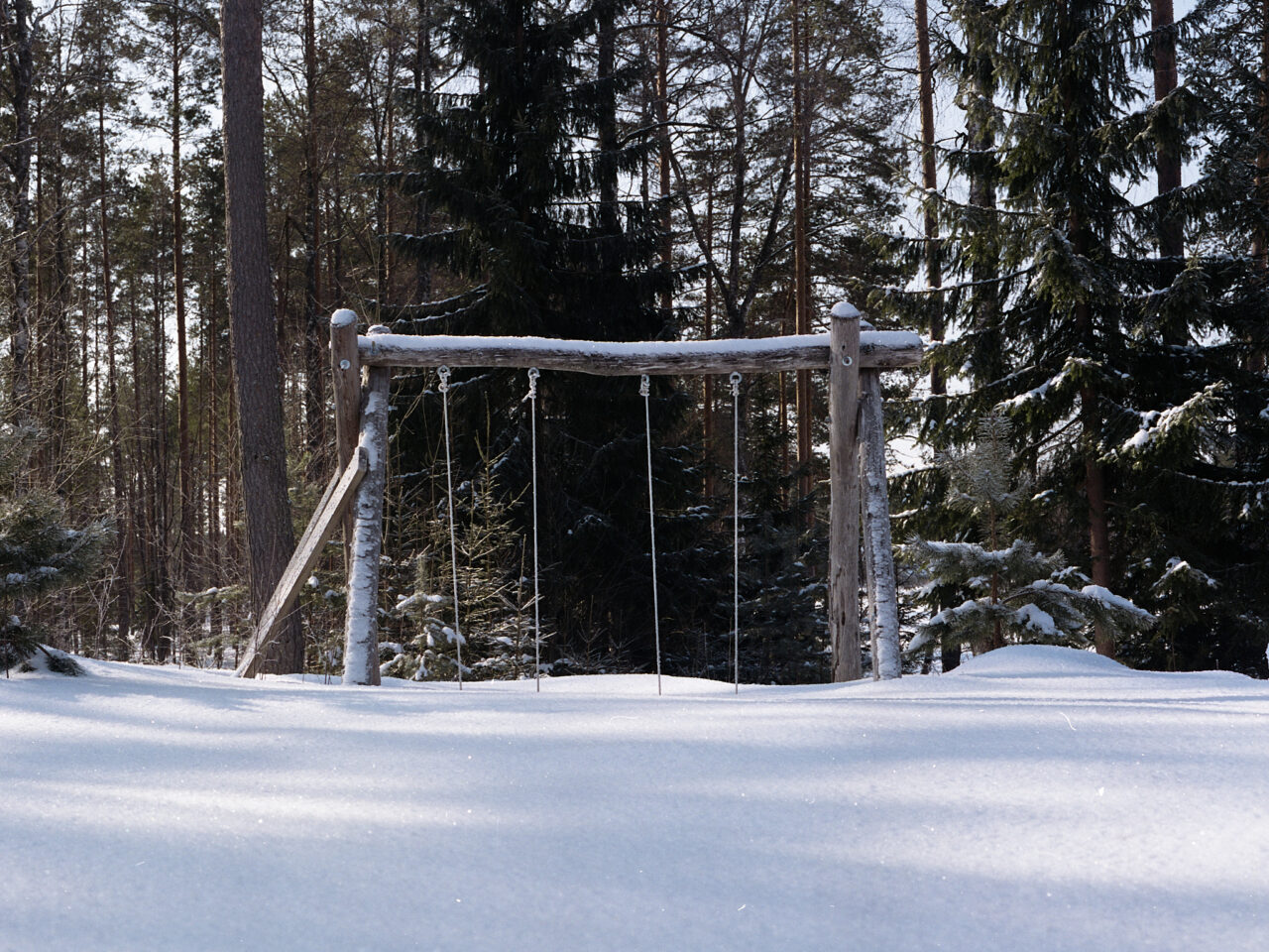 Suonenjoen keväthangilla (värikuva, 120 filmi)